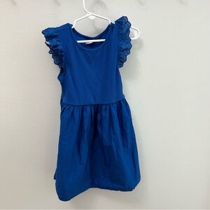 Old Navy Vibrant Blue Kids Dress with Lace Ruffle Sleeves - 4T